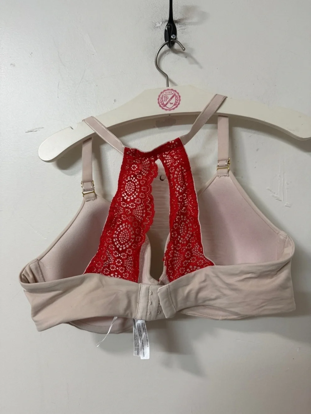 Women's Bra with Lace Racerback - Cream